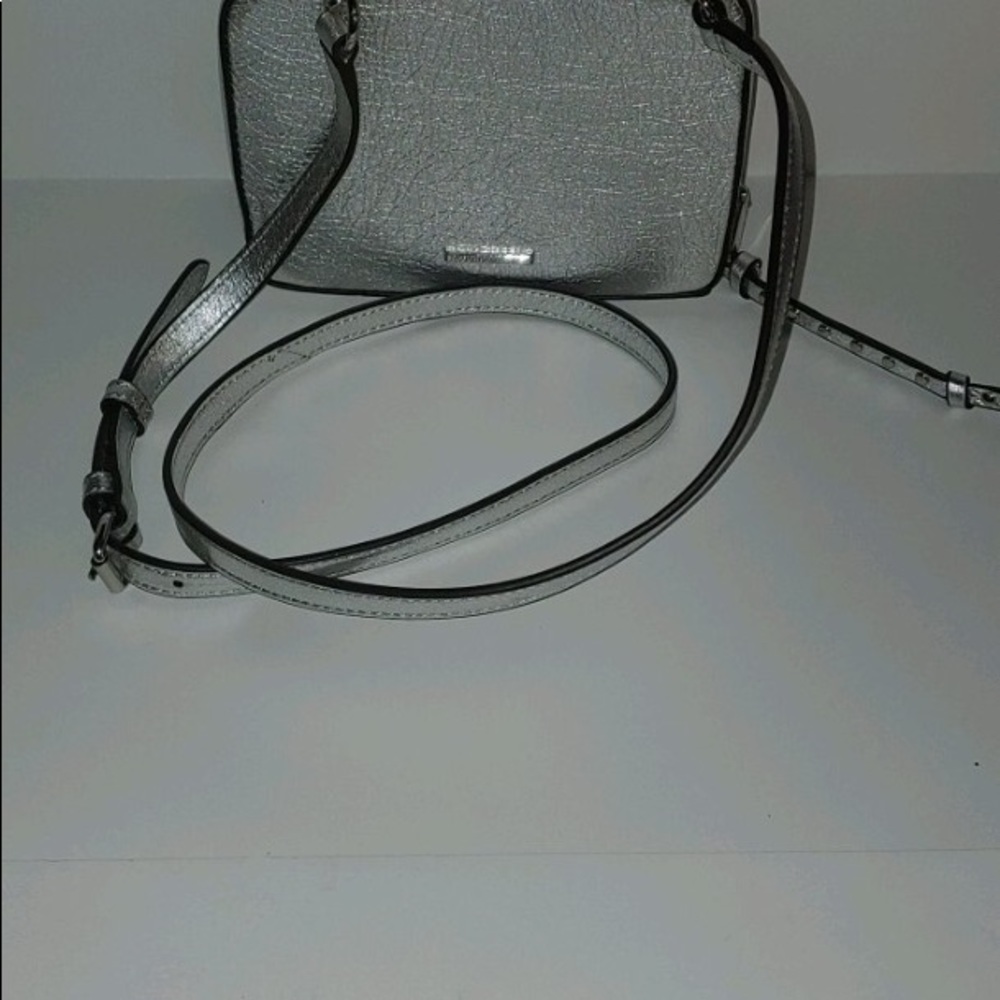 Rebecca Minkoff metallic silver box handbag crossbody
